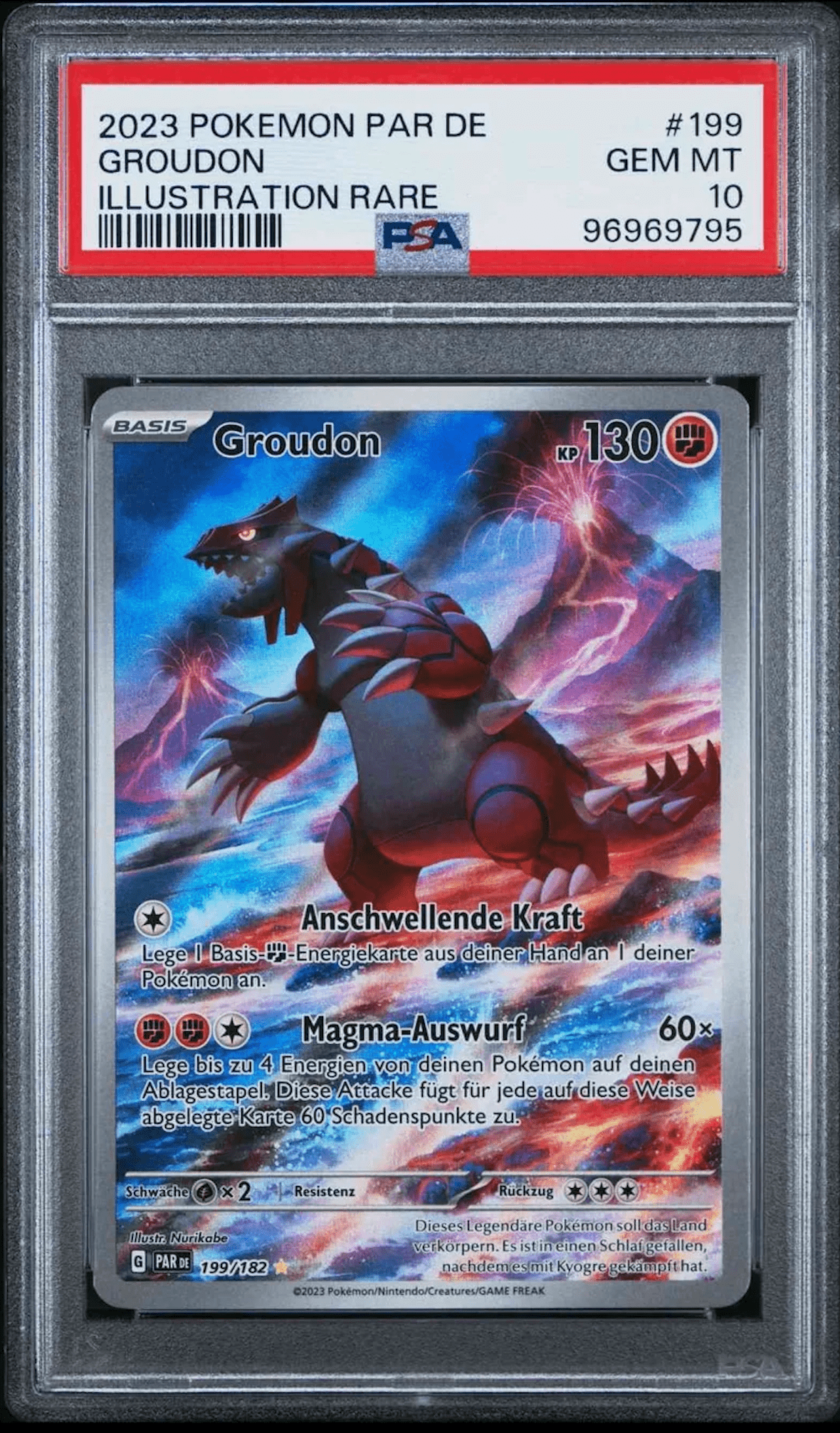 PSA 9 Groudon 199/182 Illustration Rare Paradox Rift (Pokémon TCG Scarlet & Violet) - CardStop Cards